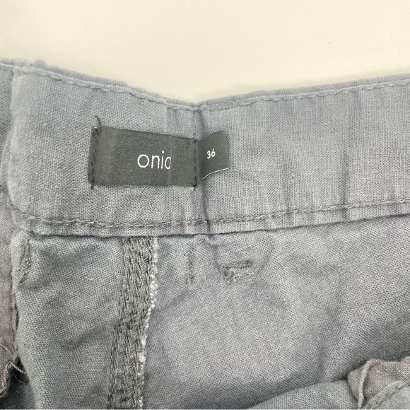 ONIA Linen Blend Breathable Chino Shorts Mens Sz‎ 36 Light Dark Gray 10" - Picture 9 of 11